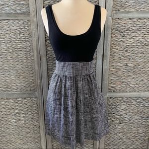 Express Skater A-Line Tank Dress Checkered Stretch